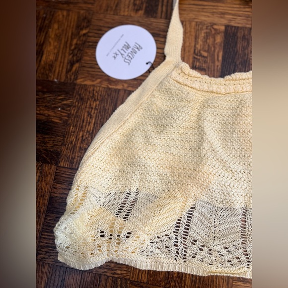 NWT Princess Polly Cropped crochet knit yellow top - Picture 11 of 14